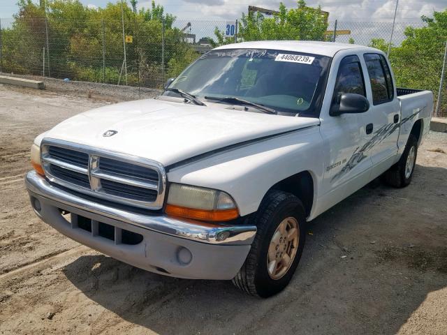 1B7GL2AN21S101185 - 2001 DODGE DAKOTA QUA WHITE photo 2