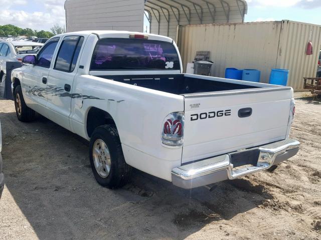 1B7GL2AN21S101185 - 2001 DODGE DAKOTA QUA WHITE photo 3