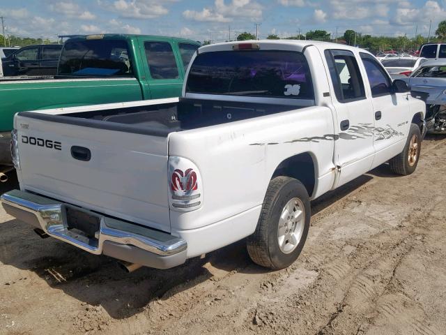 1B7GL2AN21S101185 - 2001 DODGE DAKOTA QUA WHITE photo 4