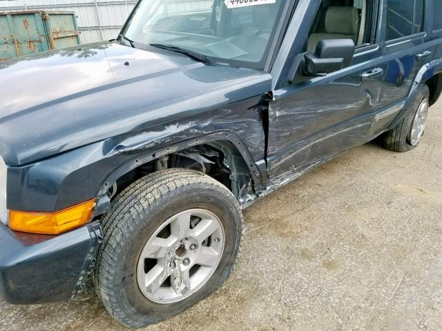1J8HH58247C636291 - 2007 JEEP COMMANDER GRAY photo 9