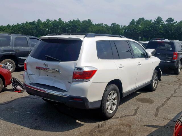 5TDBK3EHXBS054182 - 2011 TOYOTA HIGHLANDER WHITE photo 4