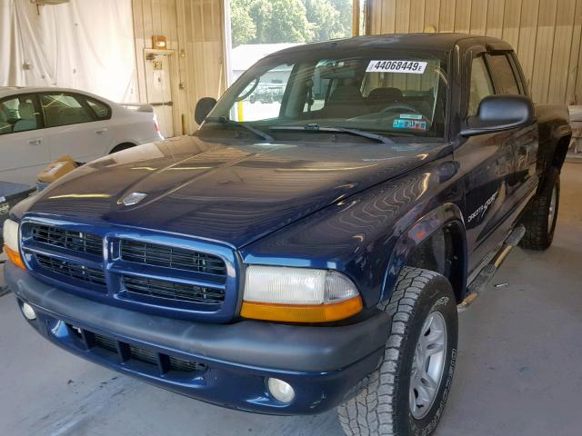 1B7HG2AN91S329810 - 2001 DODGE DAKOTA QUA BLUE photo 2