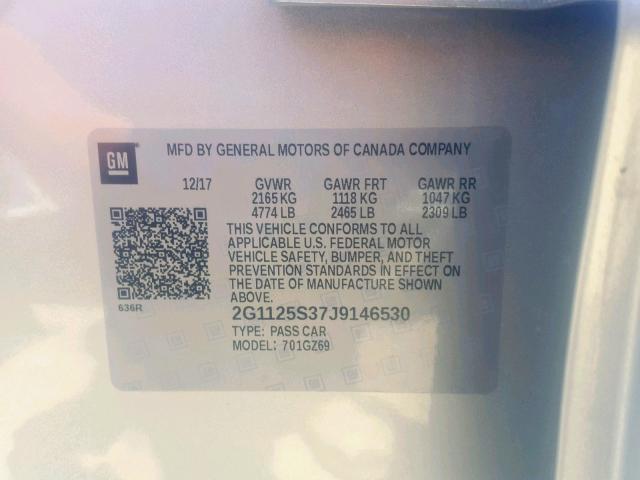 2G1125S37J9146530 - 2018 CHEVROLET IMPALA PRE ვერცხლისფერი ფოტო 10