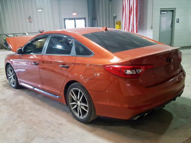 5NPE34AB3FH117992 - 2015 HYUNDAI SONATA SPO ORANGE photo 3