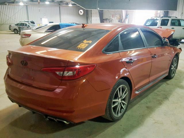 5NPE34AB3FH117992 - 2015 HYUNDAI SONATA SPO ORANGE photo 4