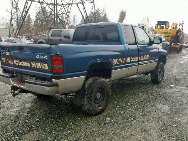 3B7KF23Z52M298008 - 2002 DODGE RAM 2500 BLUE photo 4