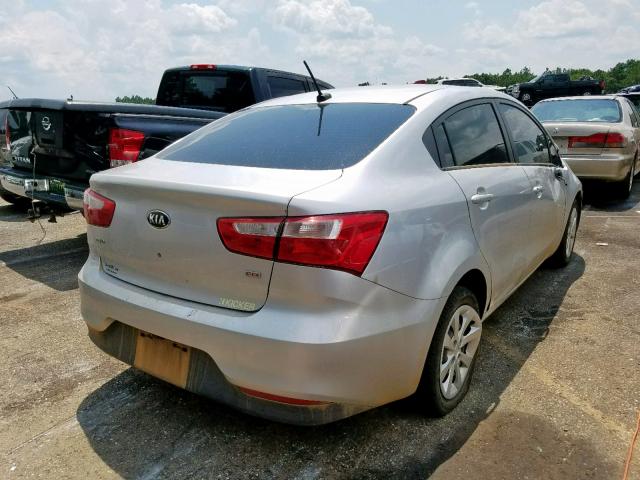 KNADM4A35G6640554 - 2016 KIA RIO LX SILVER photo 4