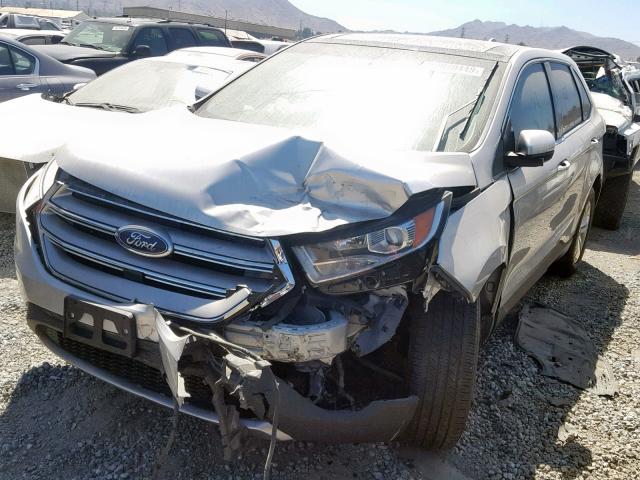 2FMTK3J93FBC34979 - 2015 FORD EDGE SEL SILVER photo 2