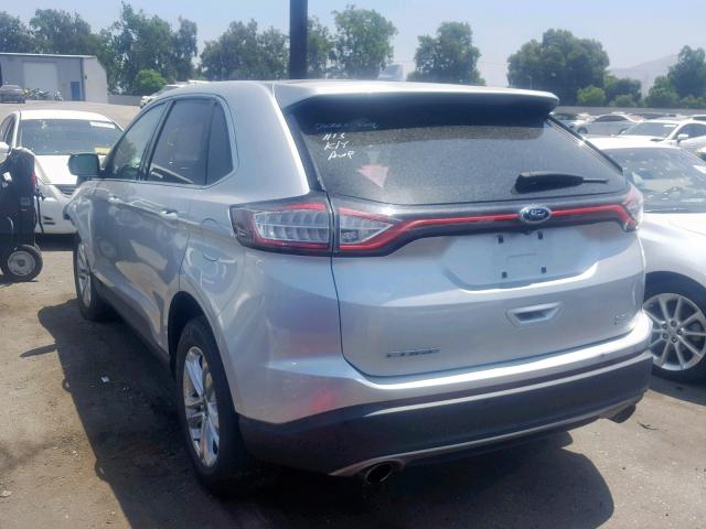 2FMTK3J93FBC34979 - 2015 FORD EDGE SEL SILVER photo 3