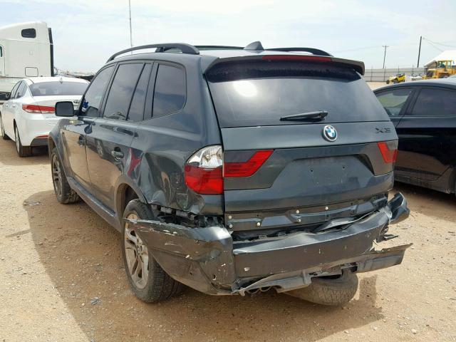 WBXPC93467WF15364 - 2007 BMW X3 3.0SI GREEN photo 3