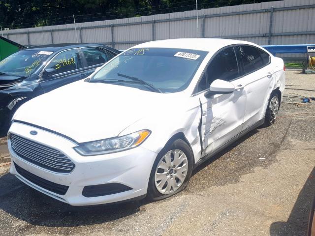 1FA6P0G77E5374324 - 2014 FORD FUSION S WHITE photo 2