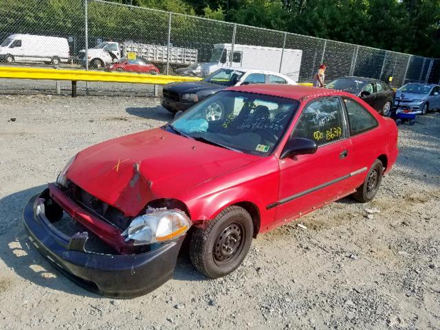 1HGEJ6224TL022057 - 1996 HONDA CIVIC DX RED photo 2