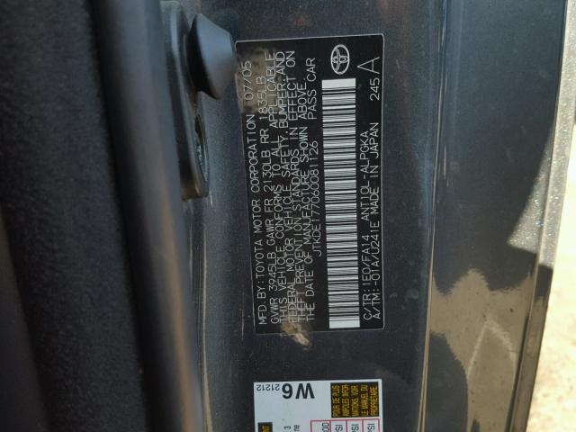 JTKDE177060081126 - 2006 TOYOTA SCION TC გრაფიტი ფოტო 10