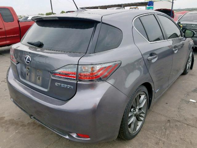 JTHKD5BH6D2134436 - 2013 LEXUS CT 200 GRAY photo 4