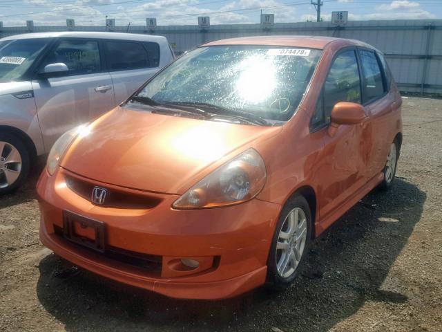 JHMGD38607S067045 - 2007 HONDA FIT S ORANGE photo 2