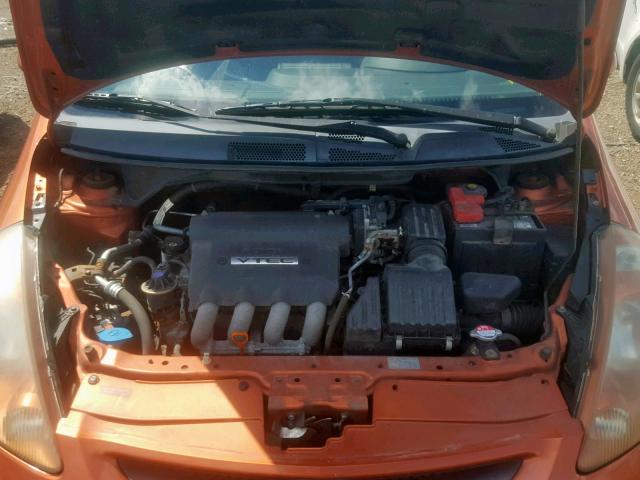 JHMGD38607S067045 - 2007 HONDA FIT S ORANGE photo 7