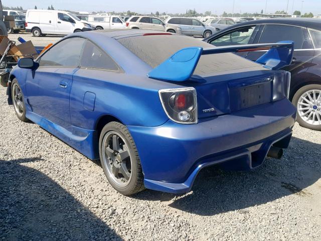 JTDDR32T020140214 - 2002 TOYOTA CELICA GT BLUE photo 3