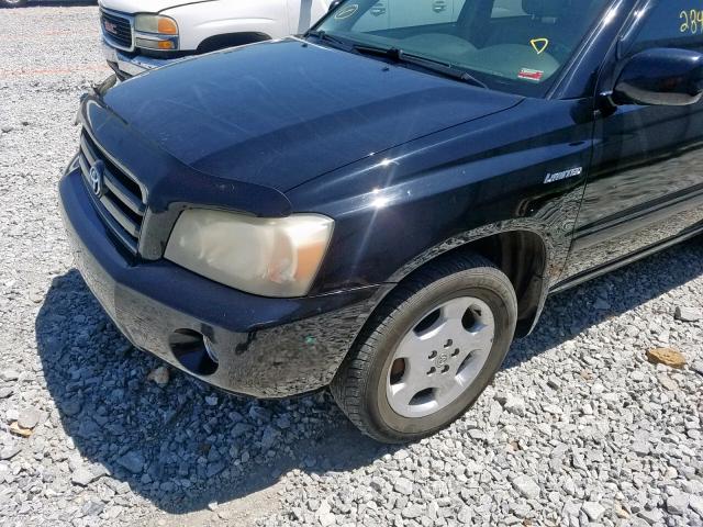 JTEEP21A540023523 - 2004 TOYOTA HIGHLANDER BLACK photo 9