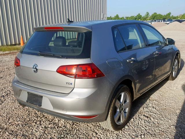 3VWRA7AU4FM062549 - 2015 VOLKSWAGEN GOLF TDI SILVER photo 4