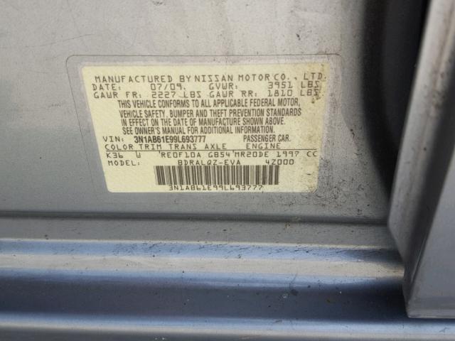 3N1AB61E99L693777 - 2009 NISSAN SENTRA 2.0 GRAY photo 10