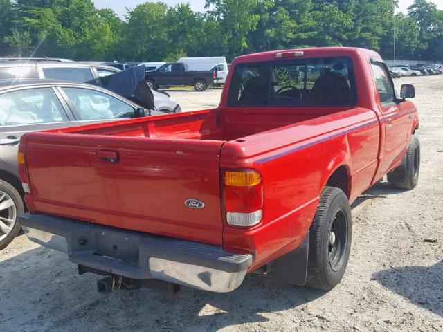 1FTYR10C0WPA28843 - 1998 FORD RANGER RED photo 4