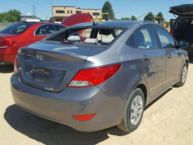 KMHCT4AE0GU117615 - 2016 HYUNDAI ACCENT SE GRAY photo 4