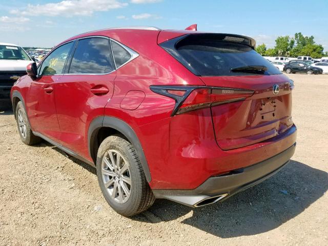 JTJBARBZ7K2193046 - 2019 LEXUS NX 300 BURGUNDY photo 3