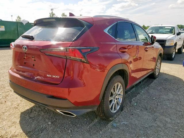 JTJBARBZ7K2193046 - 2019 LEXUS NX 300 BURGUNDY photo 4