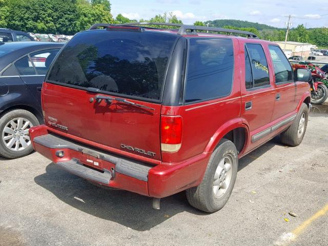 1GNDT13W9YK220789 - 2000 CHEVROLET BLAZER RED photo 4