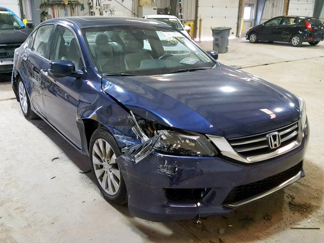 1HGCR2F8XDA212871 - 2013 HONDA ACCORD EXL BLUE photo 1