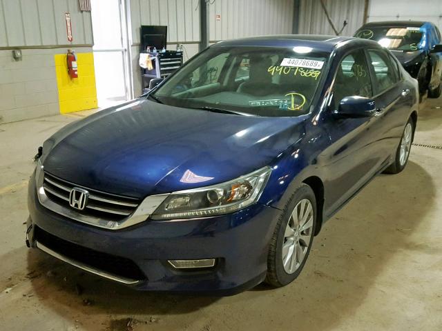 1HGCR2F8XDA212871 - 2013 HONDA ACCORD EXL BLUE photo 2