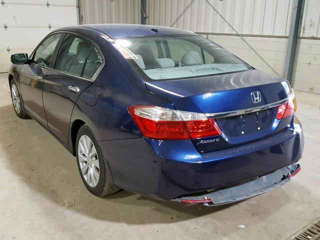 1HGCR2F8XDA212871 - 2013 HONDA ACCORD EXL BLUE photo 3