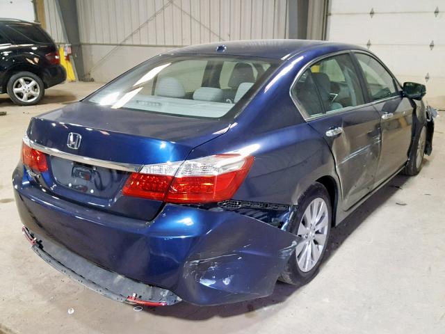 1HGCR2F8XDA212871 - 2013 HONDA ACCORD EXL BLUE photo 4