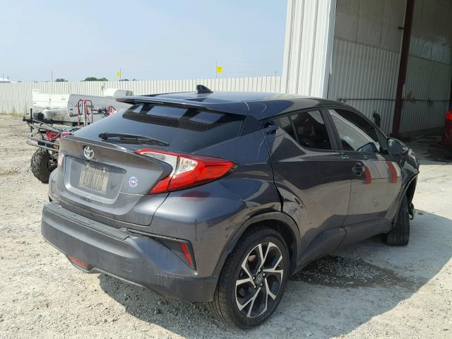 NMTKHMBX2JR016183 - 2018 TOYOTA C-HR XLE GRAY photo 4