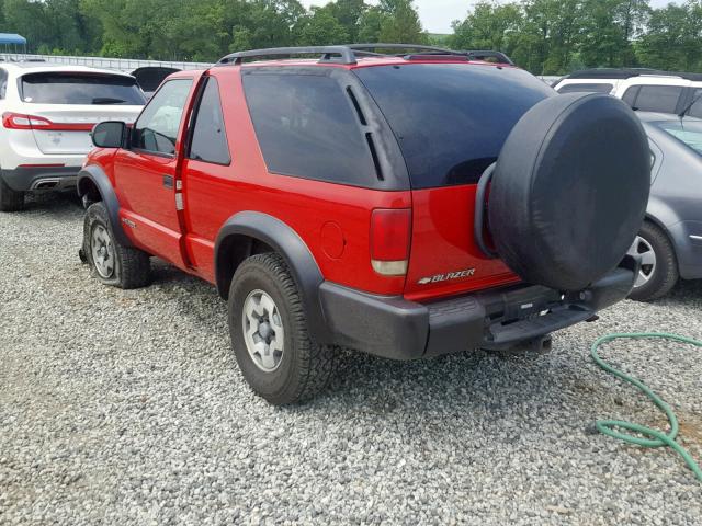 1GNCT18W71K175801 - 2001 CHEVROLET BLAZER RED photo 3