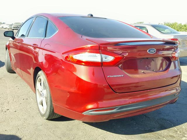 3FA6P0G79GR206877 - 2016 FORD FUSION S RED photo 3