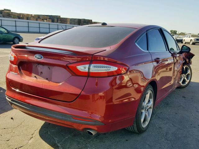 3FA6P0G79GR206877 - 2016 FORD FUSION S RED photo 4