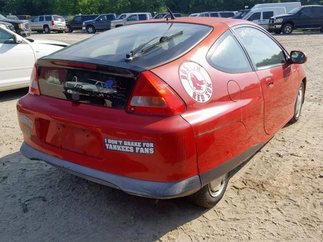 JHMZE1379YT001583 - 2000 HONDA INSIGHT RED photo 4