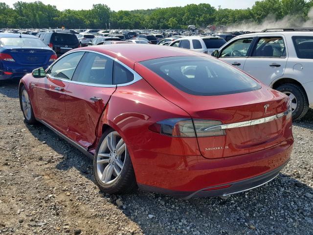 5YJSA1H26FFP77648 - 2015 TESLA MODEL S 85 RED photo 3