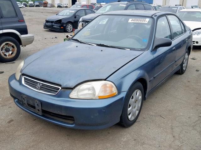 1HGEJ6621WL008051 - 1998 HONDA CIVIC DX BLUE photo 2