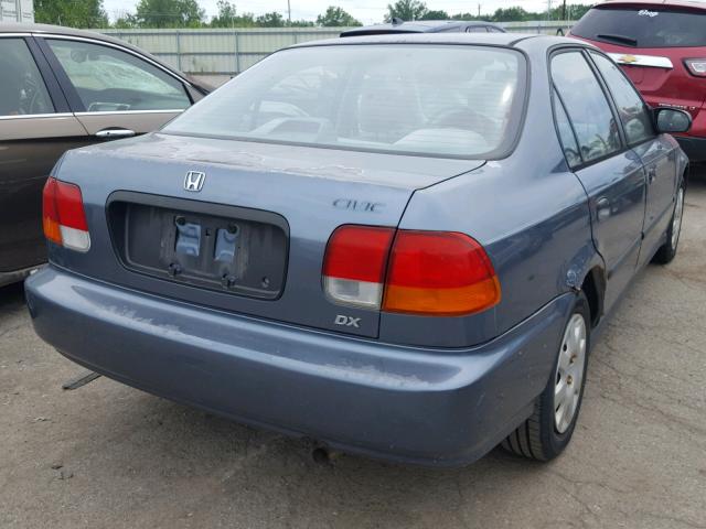 1HGEJ6621WL008051 - 1998 HONDA CIVIC DX BLUE photo 4