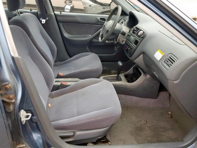 1HGEJ6621WL008051 - 1998 HONDA CIVIC DX BLUE photo 5