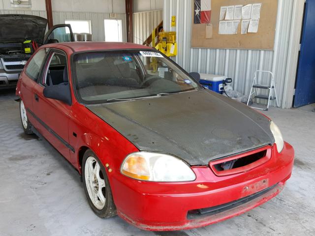 2HGEJ6321WH100293 - 1998 HONDA CIVIC CX RED photo 1