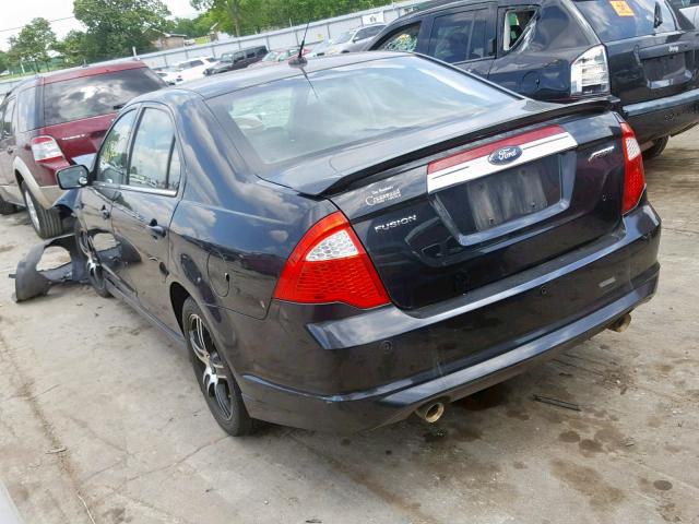 3FAHP0KC8AR266556 - 2010 FORD FUSION SPO BLACK photo 3