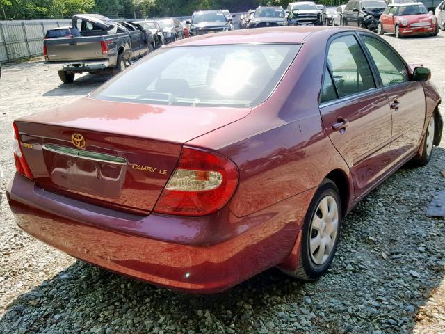 4T1BE32K24U289113 - 2004 TOYOTA CAMRY LE RED photo 4