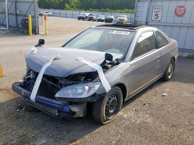 1HGEM22134L078337 - 2004 HONDA CIVIC DX V GRAY photo 2