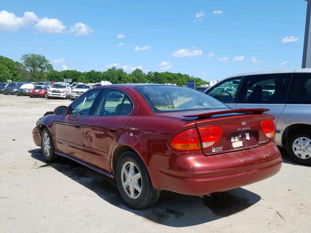 1G3NF52E11C208124 - 2001 OLDSMOBILE ALERO GLS 栗色 照片 3