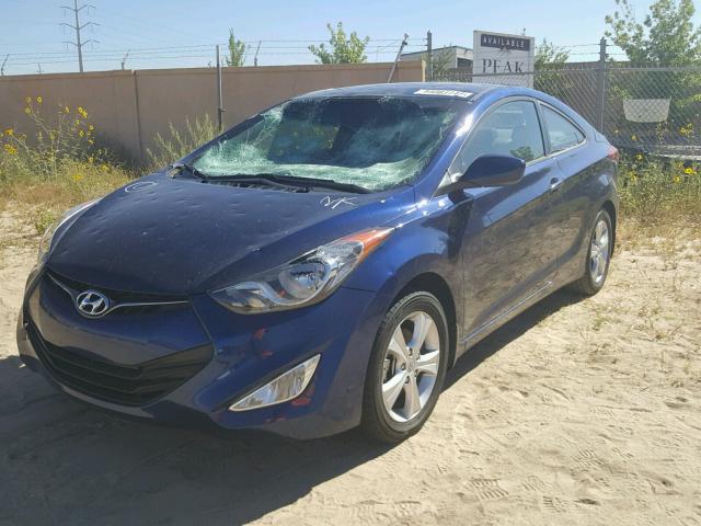 KMHDH6AEXDU011749 - 2013 HYUNDAI ELANTRA CO BLUE photo 2