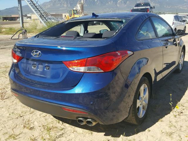 KMHDH6AEXDU011749 - 2013 HYUNDAI ELANTRA CO BLUE photo 4