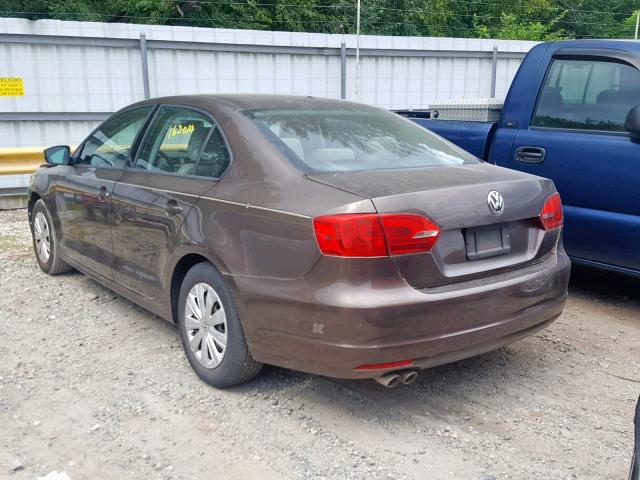 3VW2K7AJ9BM365518 - 2011 VOLKSWAGEN JETTA BASE BROWN photo 3